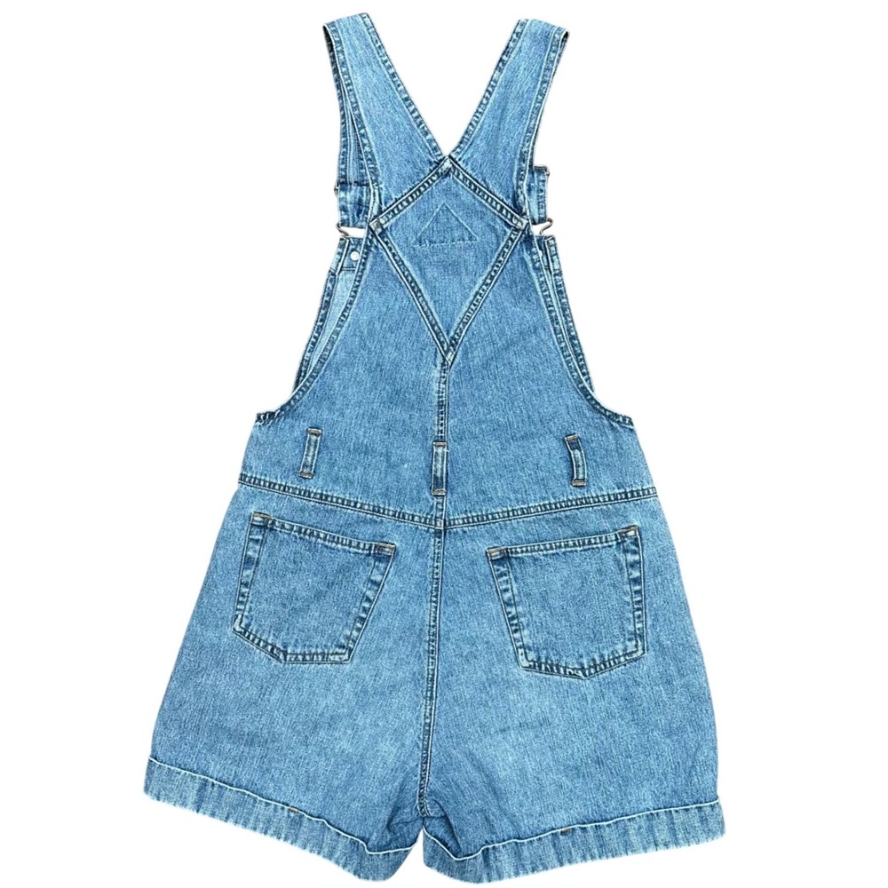 Sol Squeeze Denim Shortalls Light Wash  Cotton Overalls Womens Size S 90's Style - Picture 4 of 8
